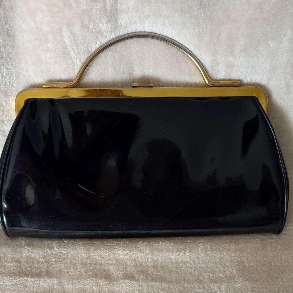 Vintage 60s Black and Gold Women's Top Handle evening bag